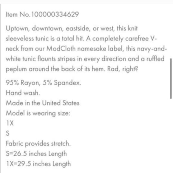 NWT ModCloth Every Direction Knit Tank Navy Blue White Striped Sleeveless XXS - Picture 10 of 10